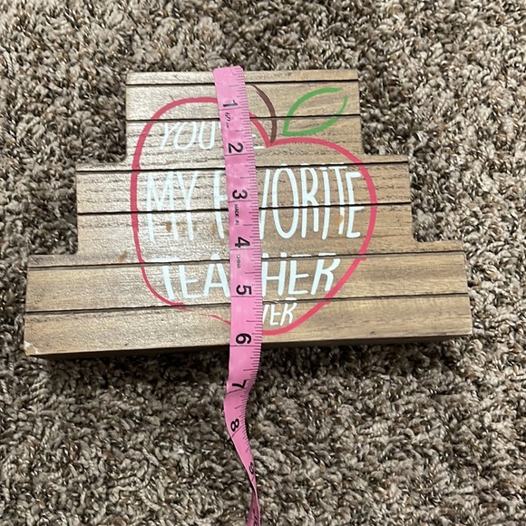 💕5 for $20 YOU’RE MY FAVORITE TEACHER Desk Decor. Wood with white red writing - Picture 10 of 12